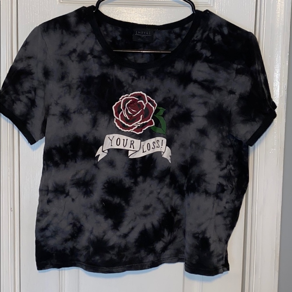 Black and grey tie dye t shirt